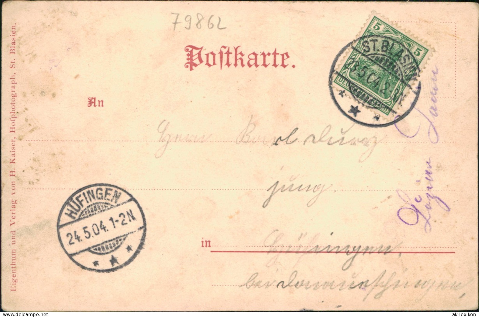 Ansichtskarte Höchenschwand Ortsansichten, Gasthaus Zum Hirschen 1904 - Hoechenschwand