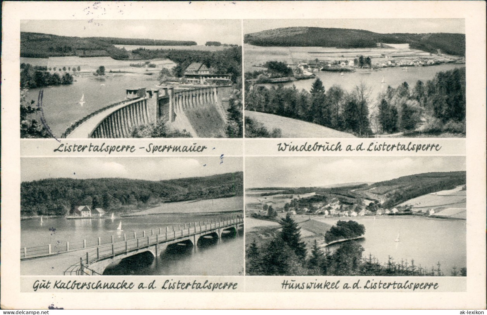 Attendorn Umland Windebruch, Listertalsperre, Hunswinkel (Mehrbild-AK) 1953 - Attendorn