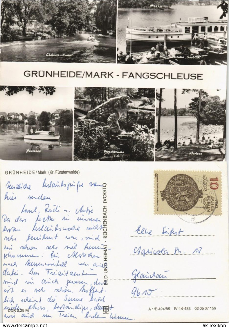 Fangschleuse-Grünheide (Mark) 5 Bild: Anlegestelle, Strand, Restaurant 1982/1985 - Gruenheide