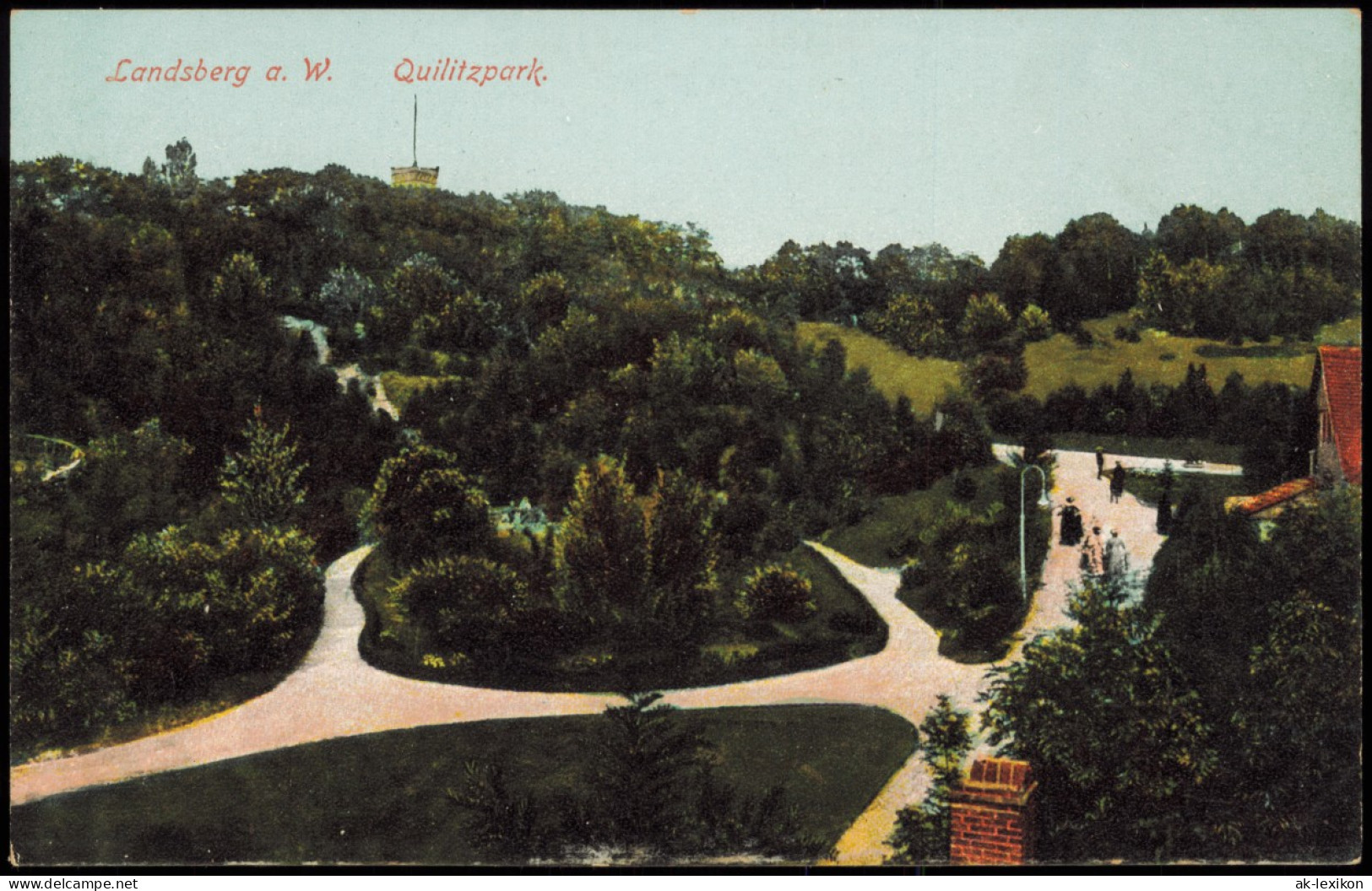Postcard Landsberg (Warthe) Gorzów Wielkopolski Quilitzpark. 1914 - Neumark