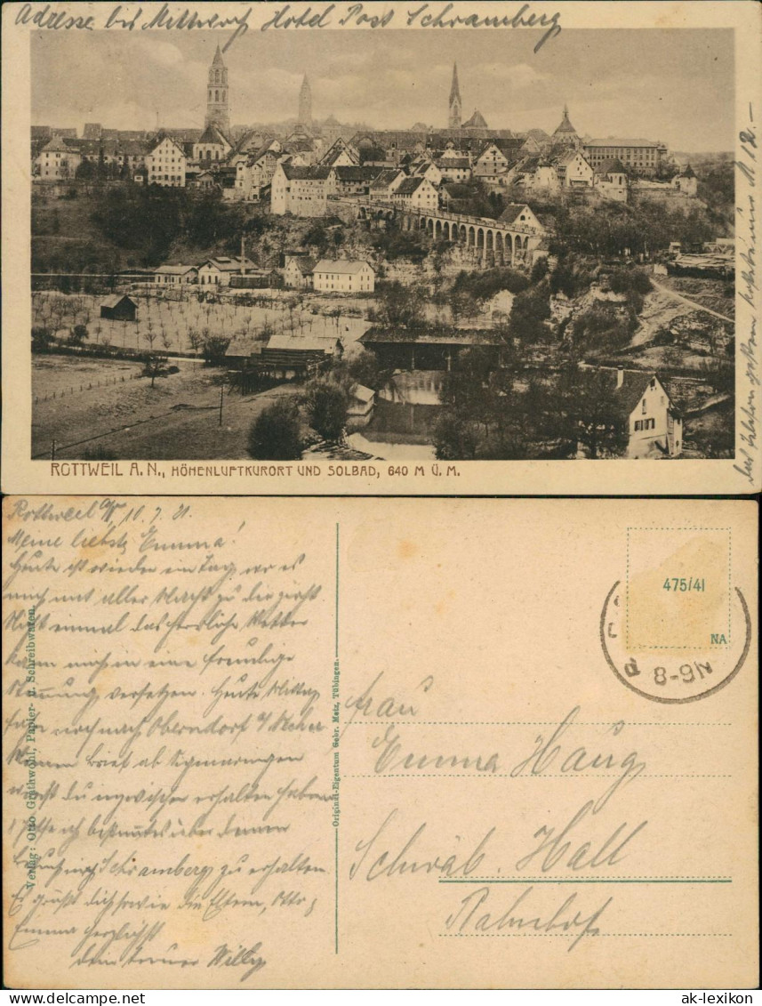 Ansichtskarte Rottweil (Neckar) Stadtblick, Fabrik, Viadukt 1920 - Rottweil
