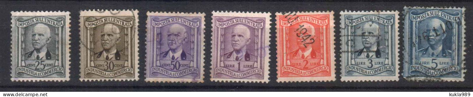 ITALY , C.1940s FISCAL REVENUE TAX 7 STAMPS - Fiscales