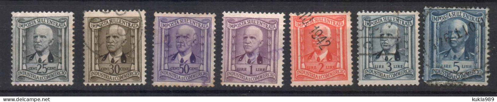 ITALY , C.1940s FISCAL REVENUE TAX 7 STAMPS - Fiscali