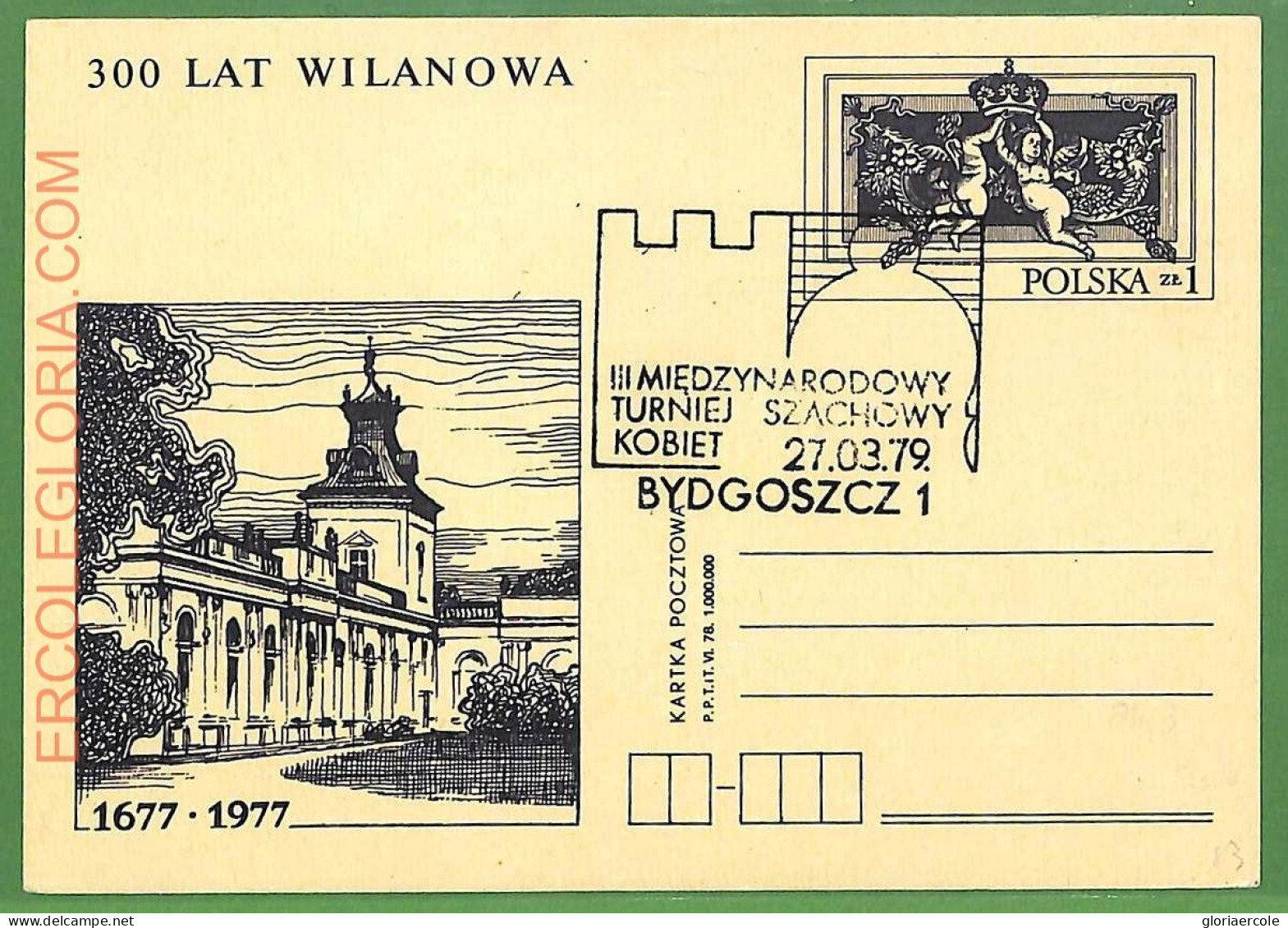 ZA0322 - POLAND - Postal History - STATIONERY CARD - Chess - 1979 - Echecs