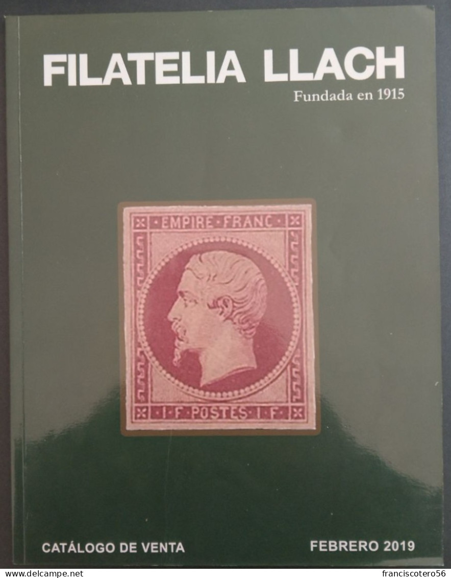 Catalogo  de Subastas: Filatelia Llach. (Sellos Cartas Frontales y Monedas). 1.328/Paginas, 15/Ejemplares.