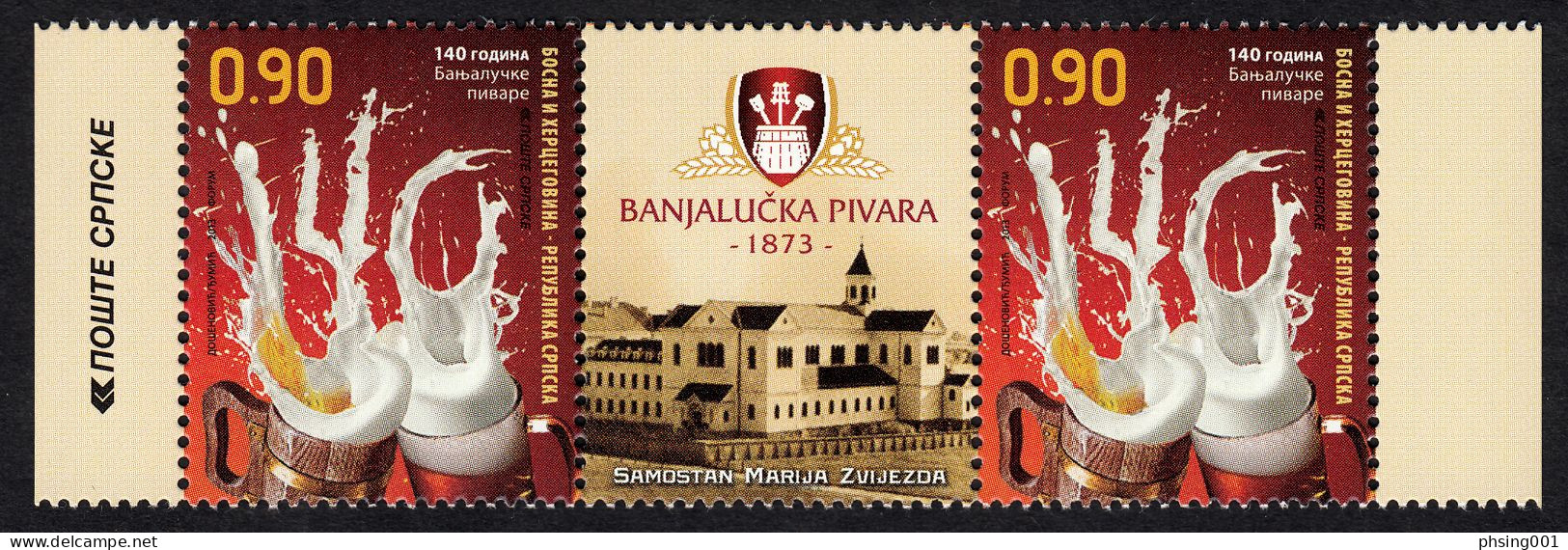 Bosnia Serbia 2013  140 Years Anniversary Banjaluka Brewery Beer, Middle Row MNH - Biere