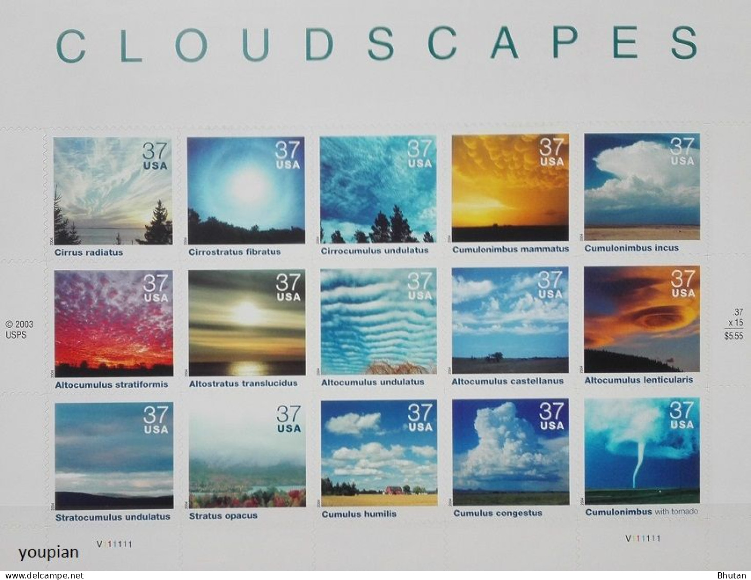 USA 2004, Cloudscapes, MNH Unusual S/S - Ungebraucht