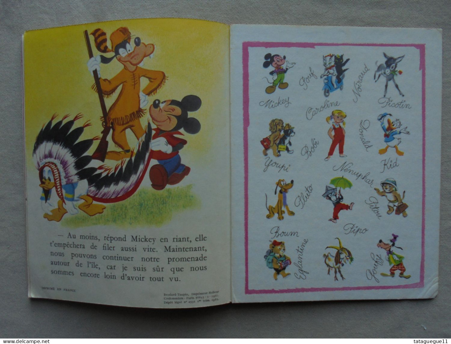 Ancien - Livre Donald sur l'Ile aux Cents Merveilleuses Les Albums Roses 1961