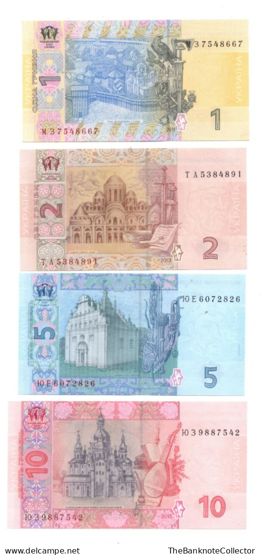 Ukraine 1-4-5-10-20-50-100-200-500-1000 Hryvnia UNC Set 2013-2022 - Ukraine