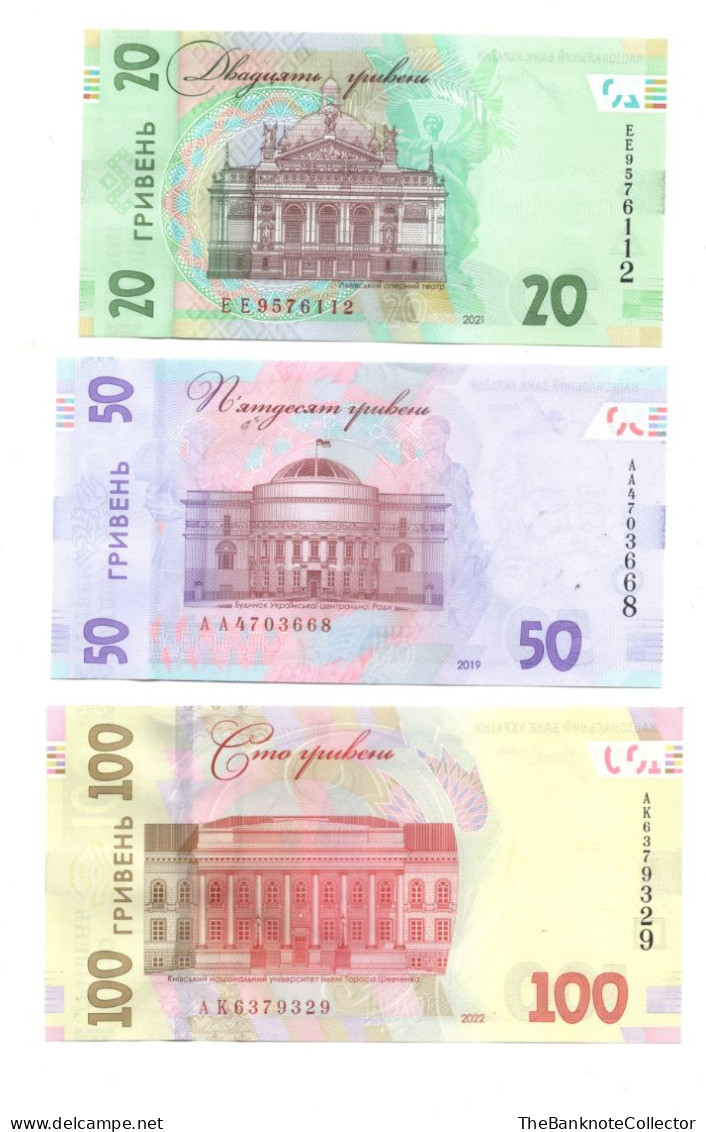 Ukraine 1-4-5-10-20-50-100-200-500-1000 Hryvnia UNC Set 2013-2022 - Ucraina