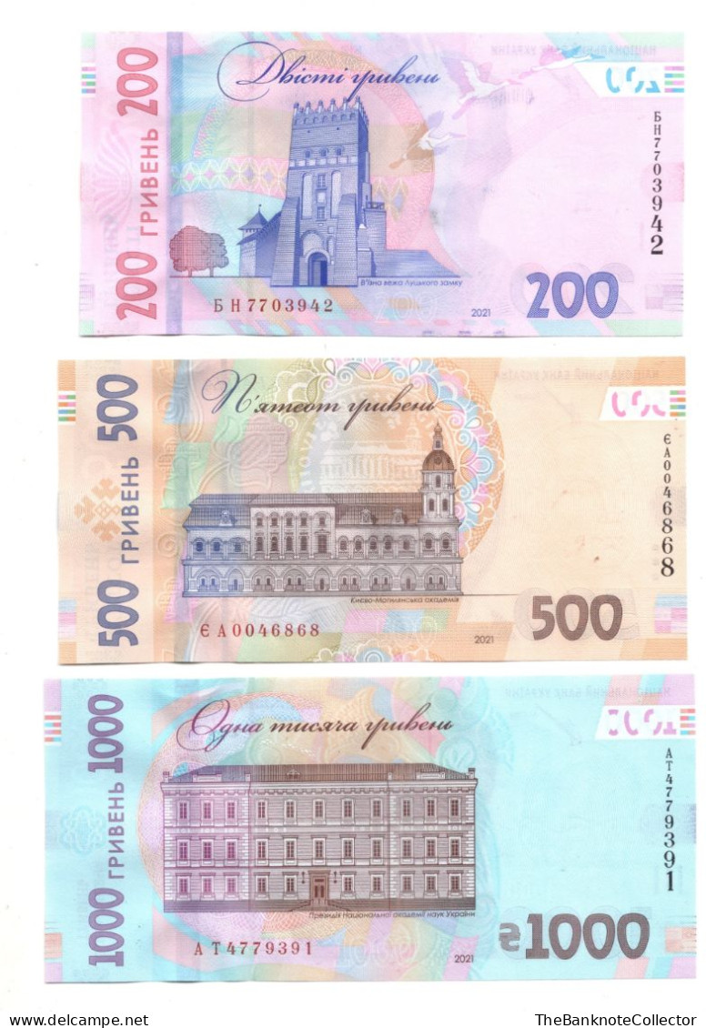 Ukraine 1-4-5-10-20-50-100-200-500-1000 Hryvnia UNC Set 2013-2022 - Ukraine