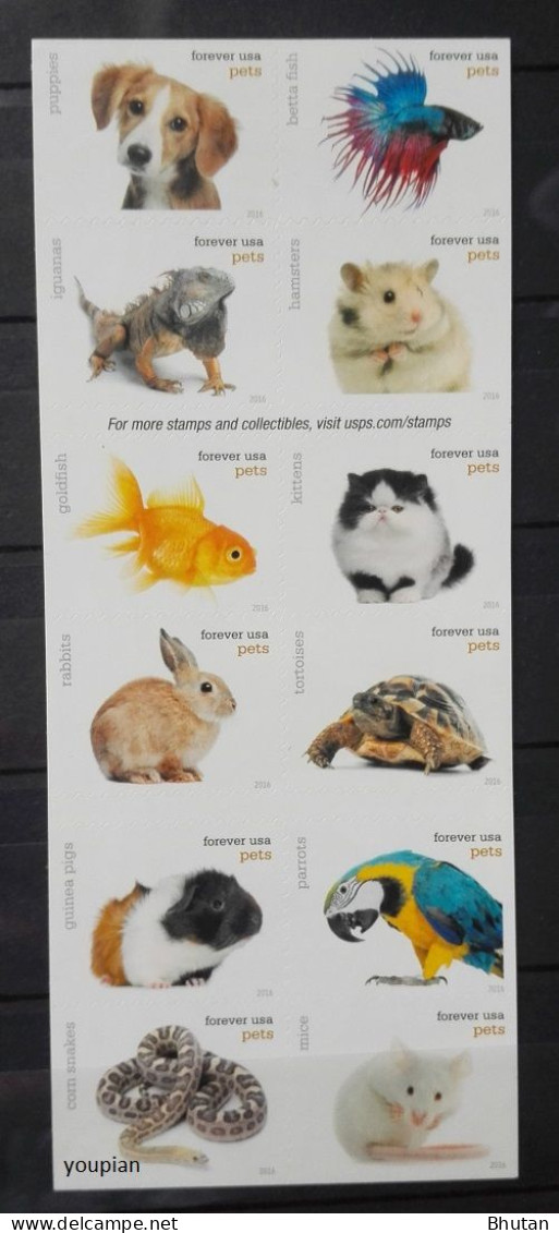 USA 2016, Pets, MNH Stamps Set - Booklet - Nuevos