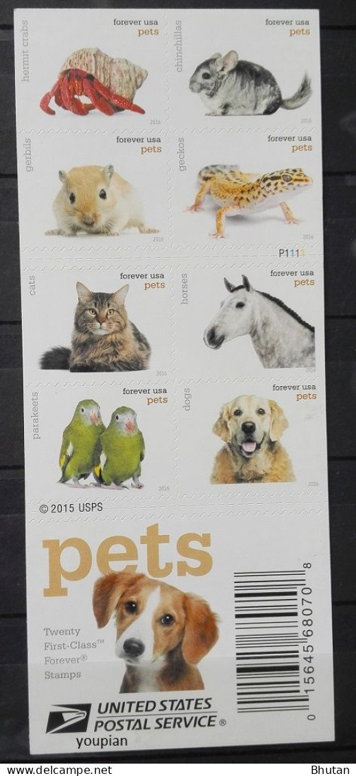 USA 2016, Pets, MNH Stamps Set - Booklet - Neufs