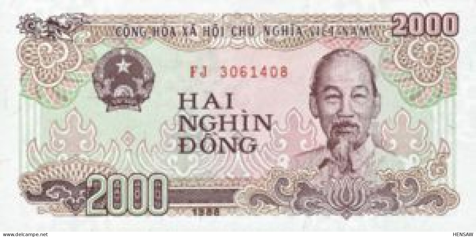 VIETNAM 2000 DONG 1988 P 107a UNC SC NUEVO - Vietnam