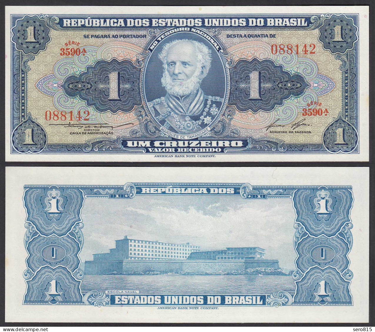 Brasilien - Brazil 1 Cruzaros (1954-58) Pick 150d UNC (1) Sig.6  (25078 - Other - America