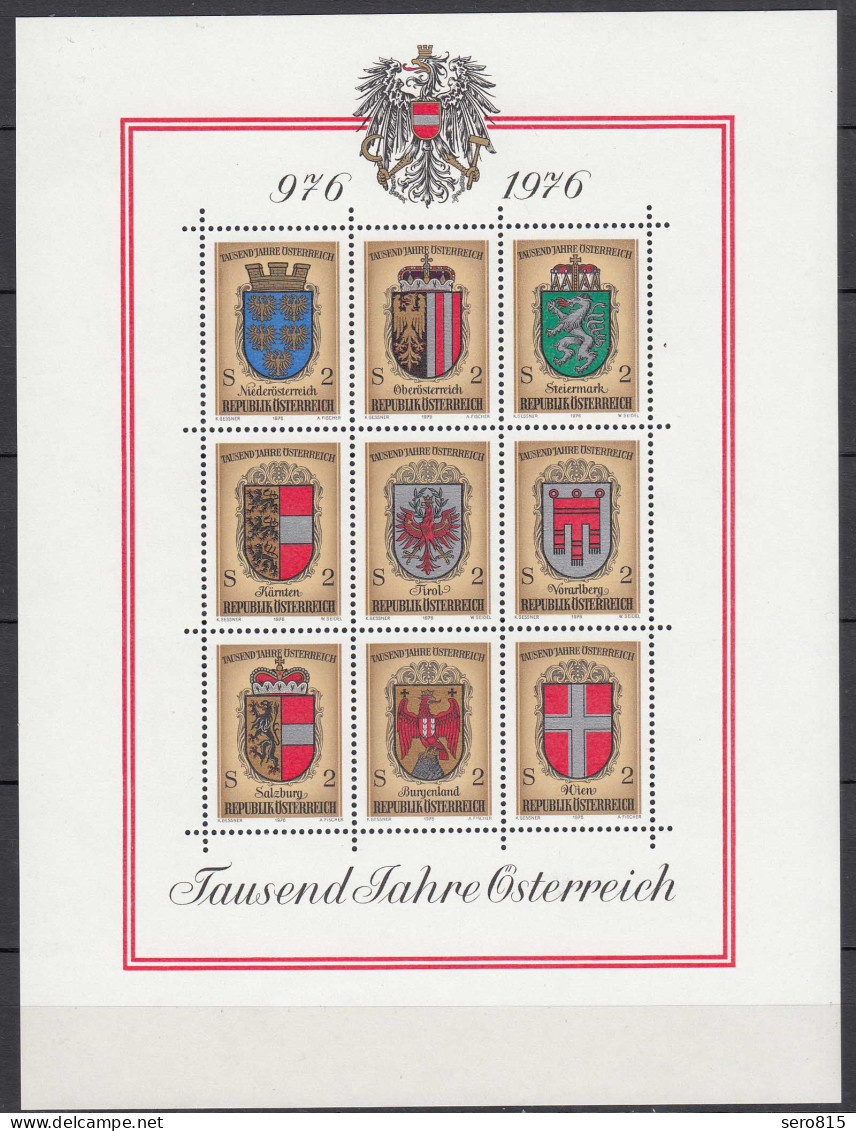 Österreich - Austria - 1976 Mi. Block 4 - 1000 Jahre Österreich ** MNH  (31132 - Autres & Non Classés