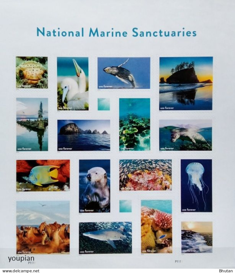 USA 2022, National Maritime Sanctuaries, MNH Sheetlet - Unused Stamps