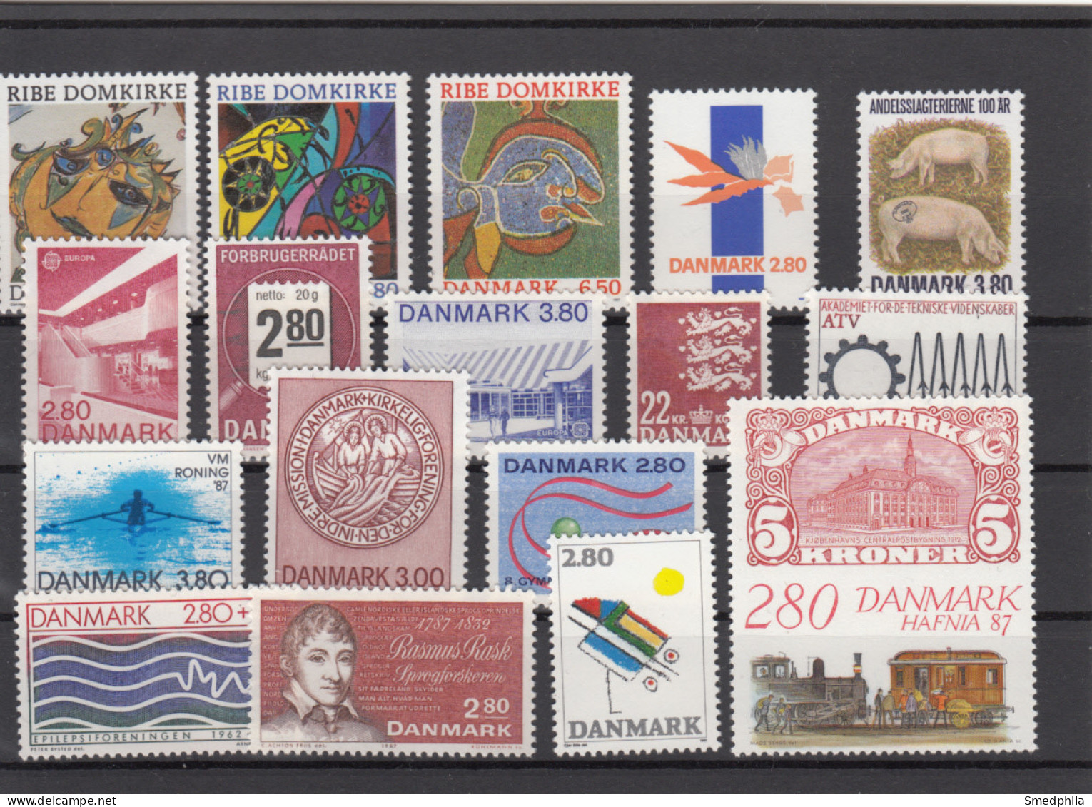 Denmark 1987 - Full Year MNH ** Excluding Exhibition Block - Annate Complete