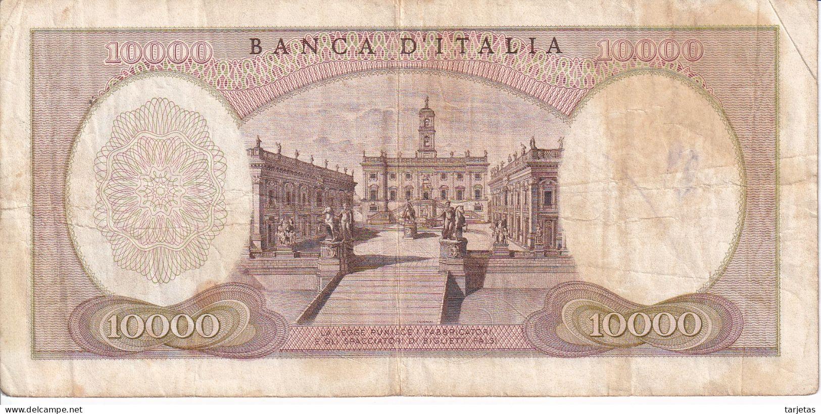 BILLETE DE ITALIA DE 10000 LIRAS DEL AÑO 1968 DE MICHELANGELO (BANKNOTE) - 10.000 Lire