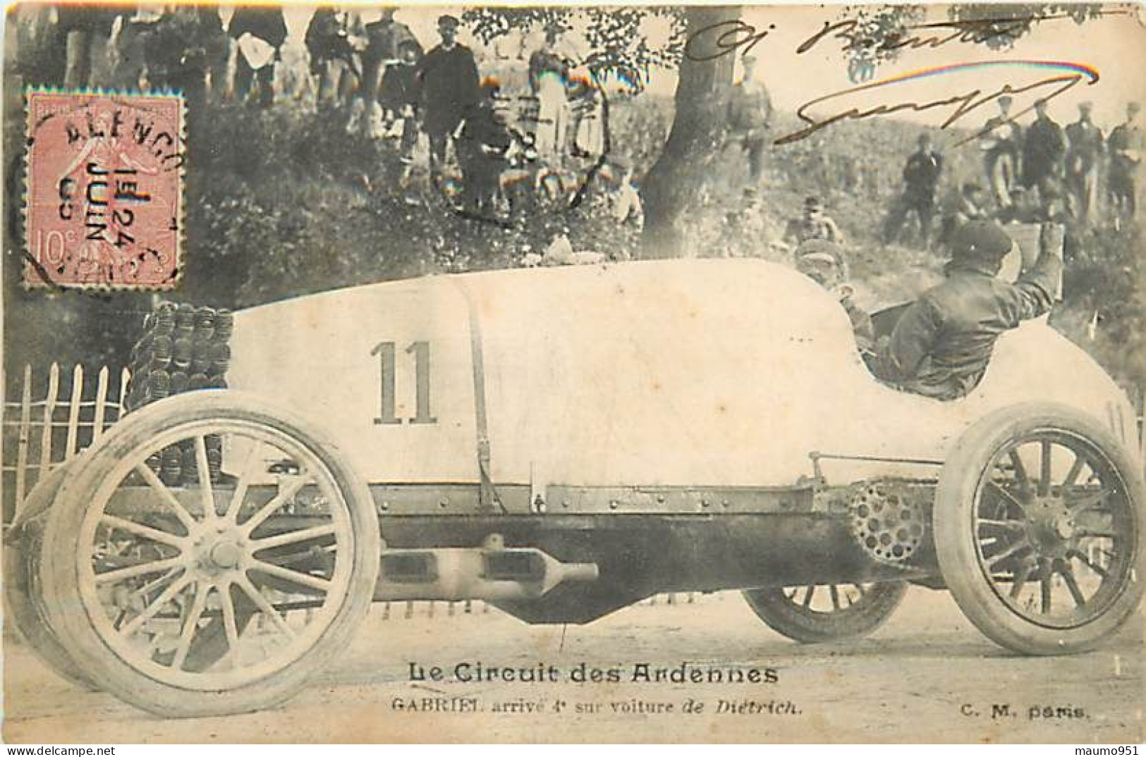 08 AUTOMOBILE- LE CIRCUIT DES ARDENNES - Gabriel. Arrive 4e Sur Voiture De Diétrich - Rallye