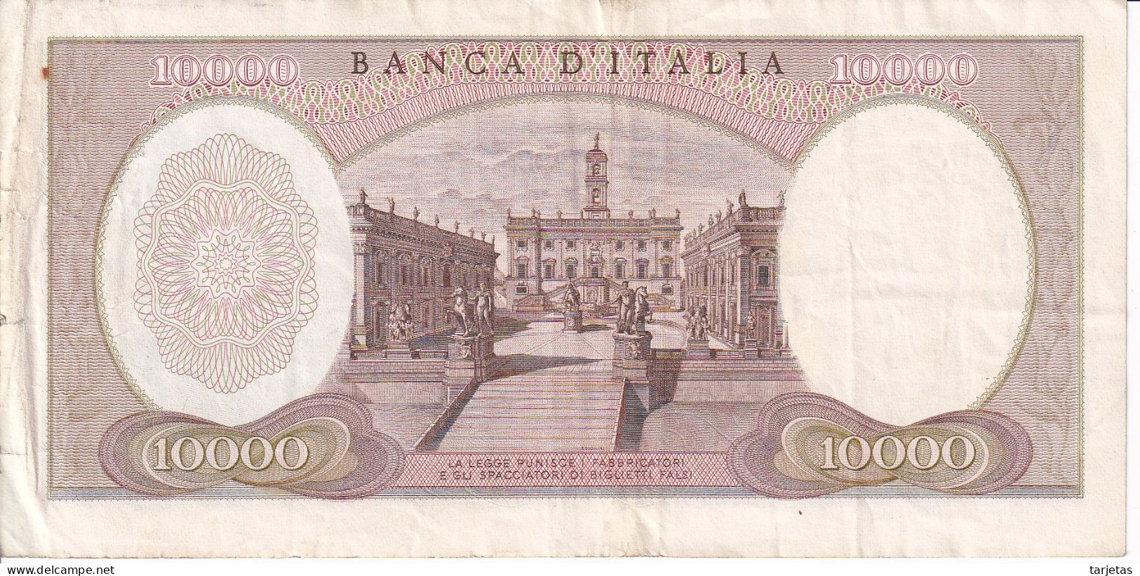 BILLETE DE ITALIA DE 10000 LIRAS DEL AÑO 1970 DE MICHELANGELO (BANKNOTE) - 10000 Liras