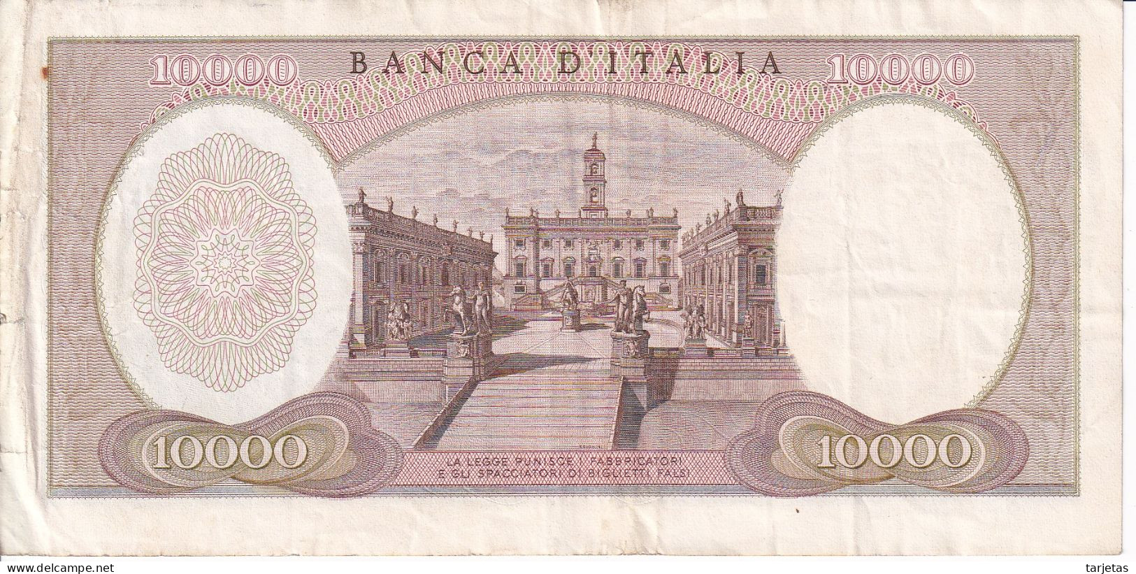 BILLETE DE ITALIA DE 10000 LIRAS DEL AÑO 1970 DE MICHELANGELO (BANKNOTE) - 10.000 Lire