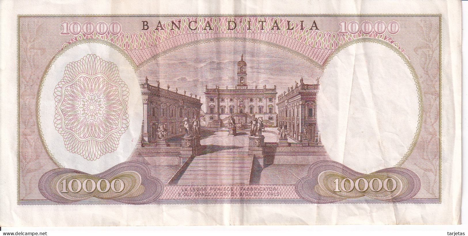 BILLETE DE ITALIA DE 10000 LIRAS DEL AÑO 1973 DE MICHELANGELO (BANKNOTE) - 10.000 Lire