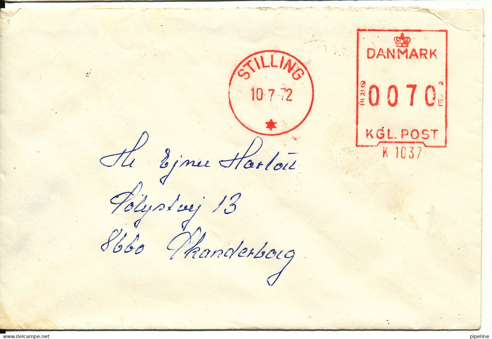 Denmark Cover With Meter Cancel Stilling 10-7-1972 - Covers & Documents