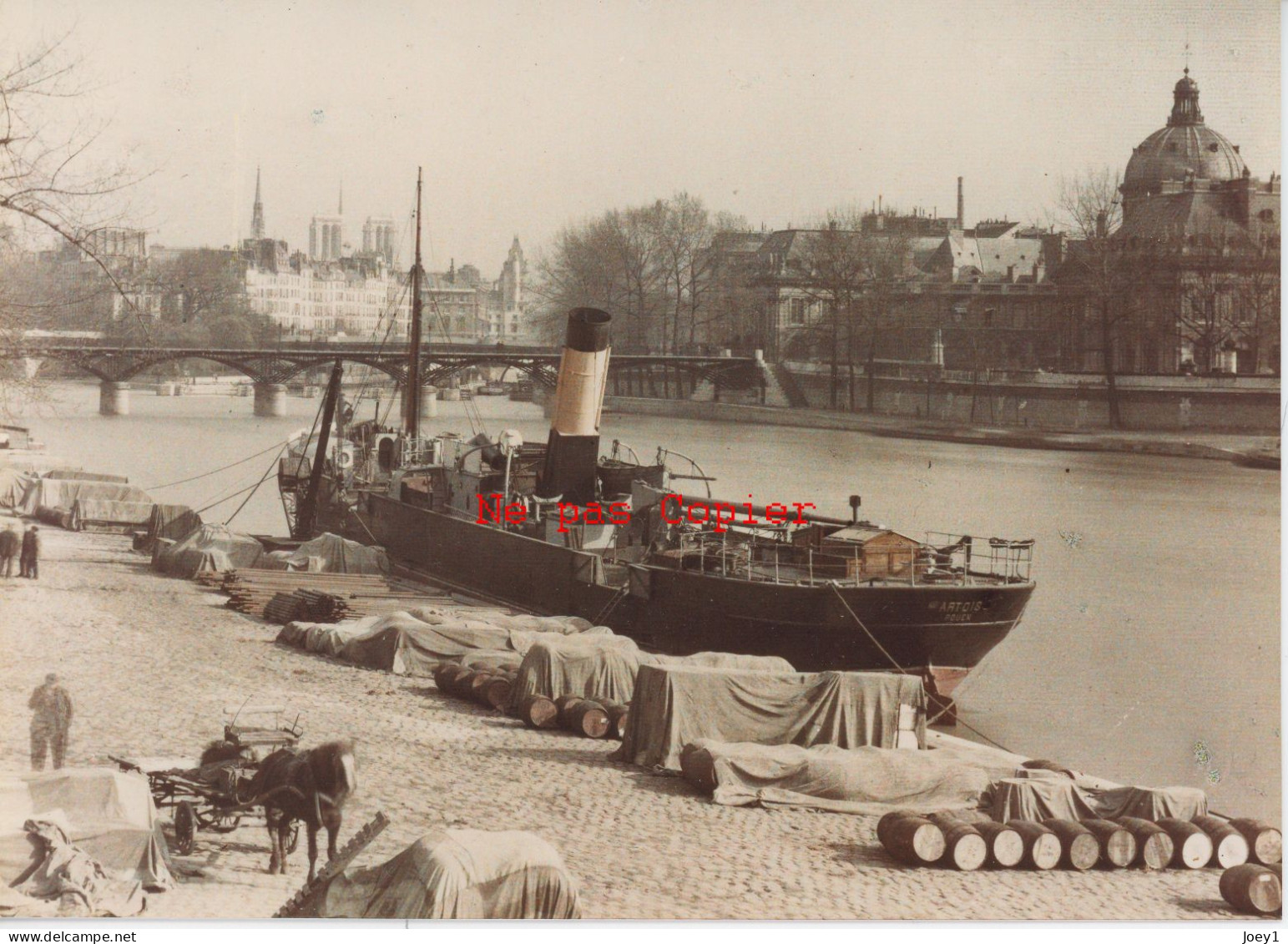 Photo Paris Collection Albert Kahn Le Quai Du Louvre 1920,couleur - Alben & Sammlungen