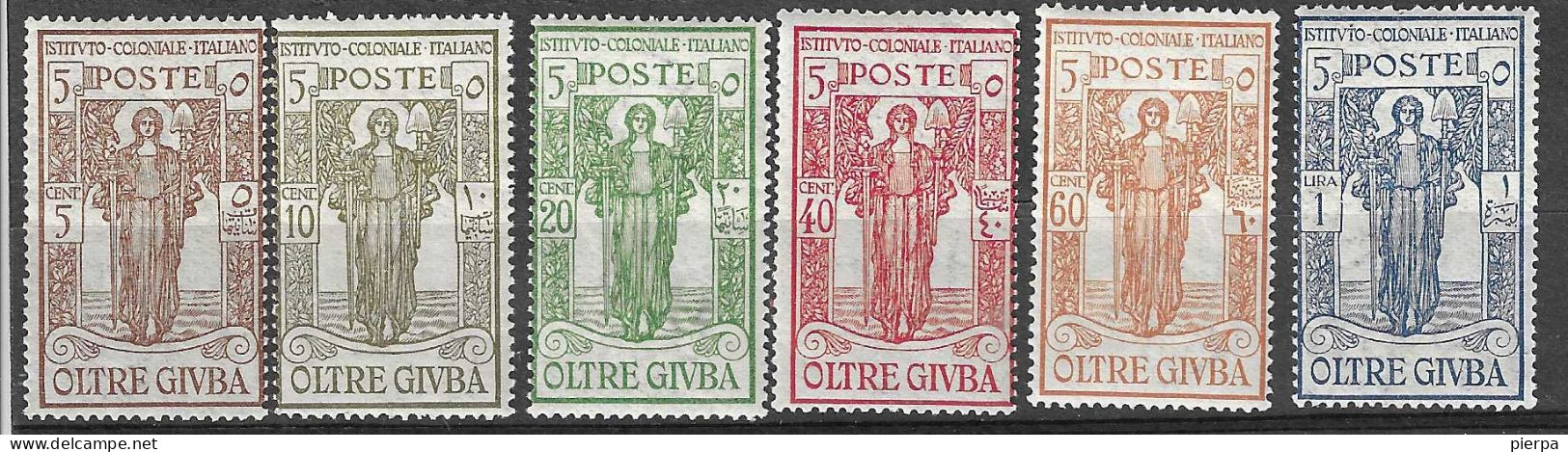 OLTRE GIUBA - 1926 - ISTITUTO COLONIALE - SERIE 6 VALORI - MNH** (YVERT 36\41 - MICHEL 35\40 - SS 36\41) - Oltre Giuba