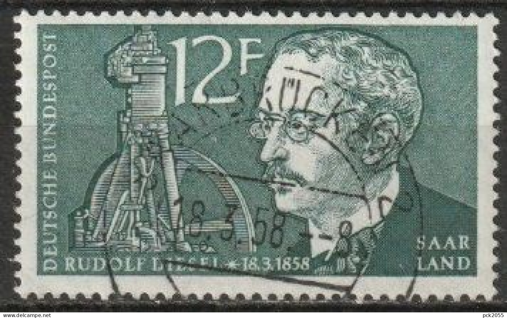 Saarland 1958 MiNr.432   O Gestempelt  100.Geb. Von Rudolf Diesel ( A 1054 ) - Gebraucht