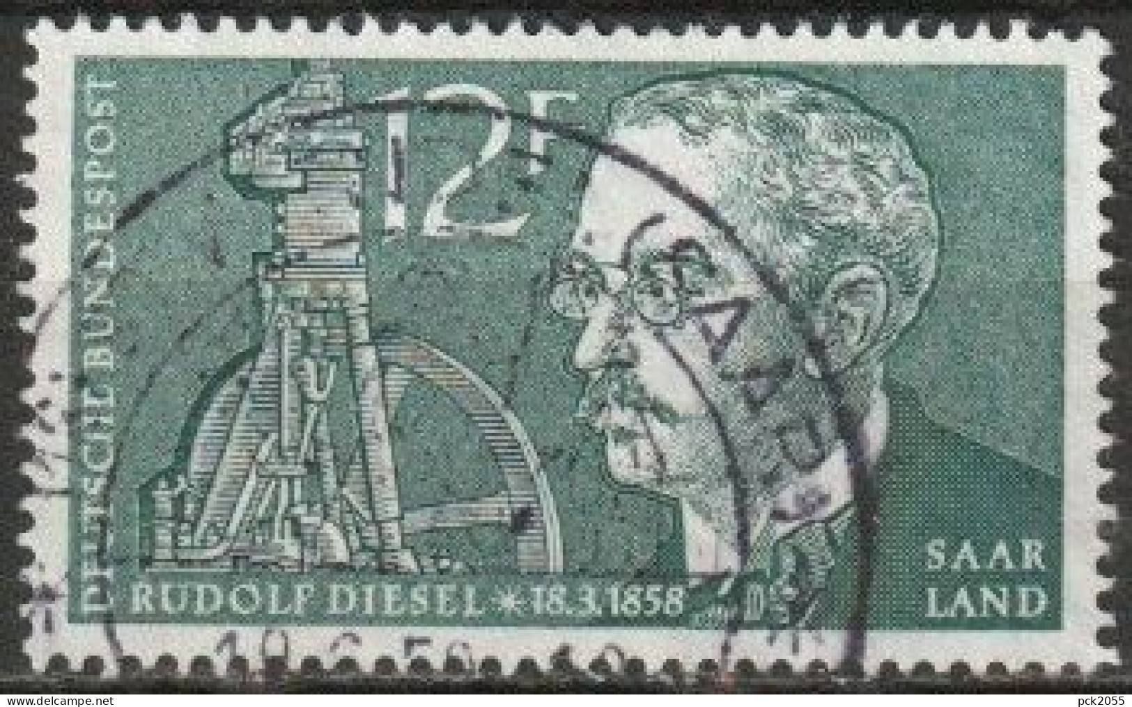 Saarland 1958 MiNr.432   O Gestempelt  100.Geb. Von Rudolf Diesel ( A 1055 ) - Gebruikt