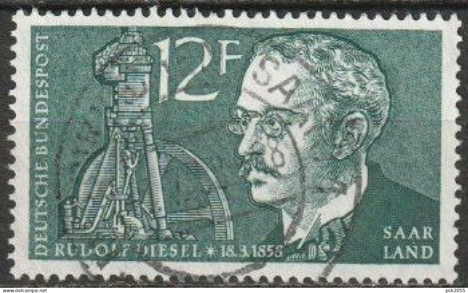 Saarland 1958 MiNr.432   O Gestempelt  100.Geb. Von Rudolf Diesel ( A 1056 ) - Oblitérés