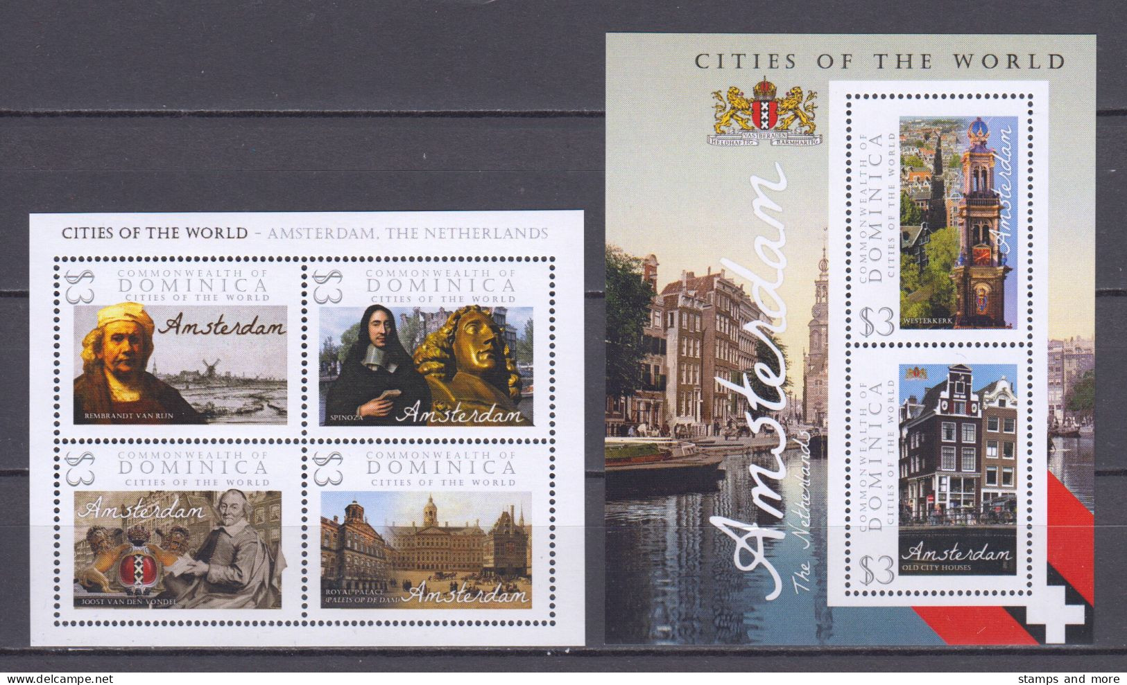 Dominica - MNH Set Of 2 Sheets -  CITIES OF THE WORLD - AMSTERDAM - Sonstige & Ohne Zuordnung