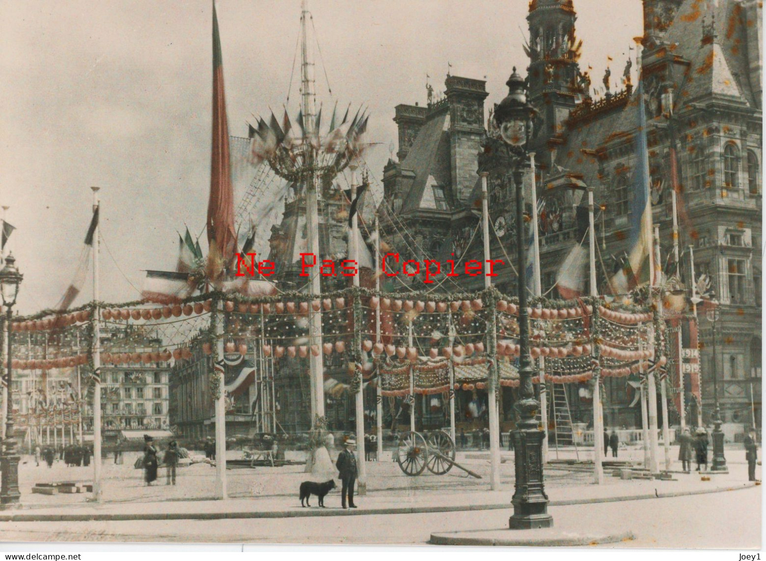 Photo Paris Collection Albert Kahn ,réception Des Maréchaux à L Hotel De Ville,couleur,tirage Kahn Années 60,introuvable - Albumes & Colecciones