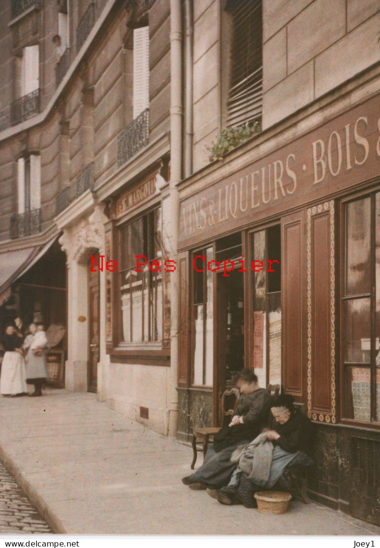 Photo Paris Collection Albert Kahn ,la Rue Des Boulangers 1914 ,couleur, Tirage Kahn Années 60,introuvable - Albums & Verzamelingen