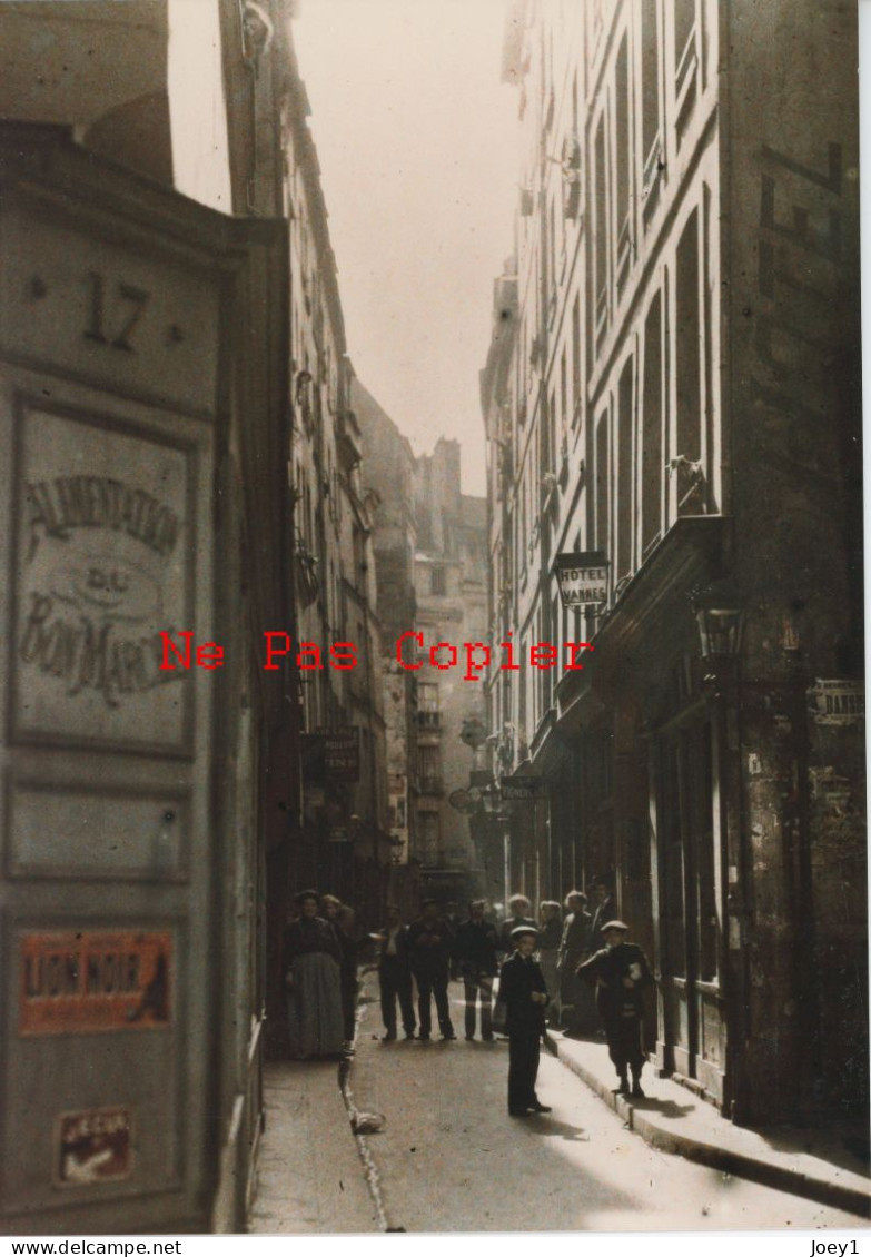 Photo Paris Collection Albert Kahn ,rue Dans L Ile St Louis ,couleur, Tirage Kahn Années 60,introuvable - Albumes & Colecciones