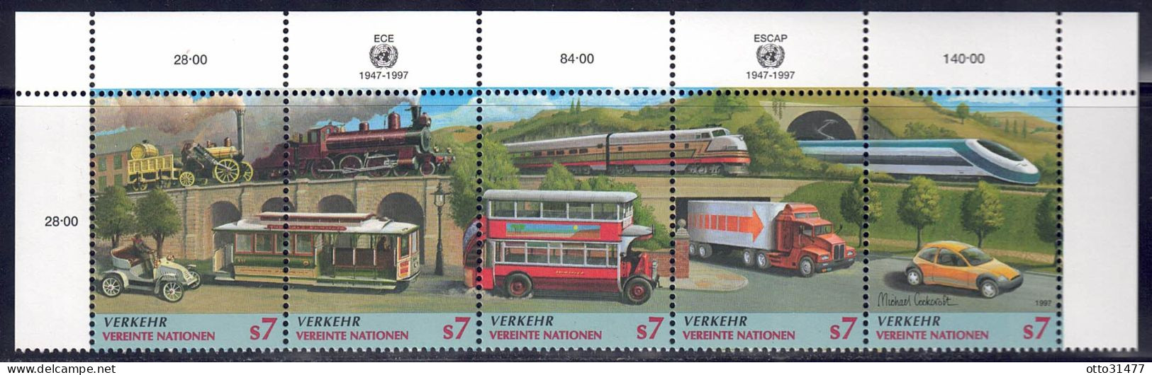 UNO Wien 1997 - Verkehrswesen, Nr. 231 - 235 ZD, Postfrisch ** / MNH - Ungebraucht