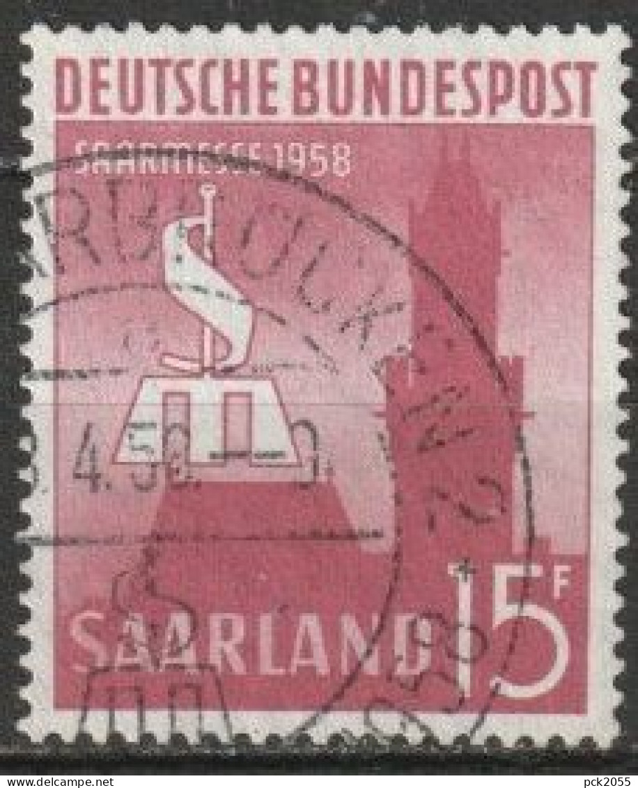 Saarland 1958 MiNr.435   O Gestempelt Internationale Saarmesse, Saarbrücken ( A 1285 ) - Gebruikt