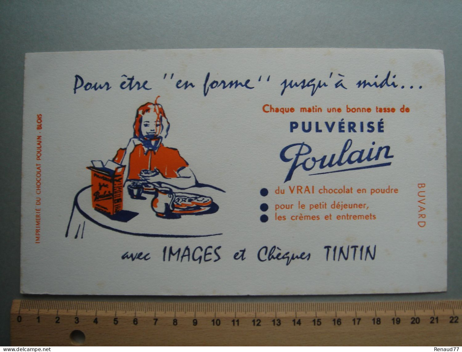 BUVARD - CHOCOLAT POULAIN - IMAGES Et Chèques TINTIN - Chocolat