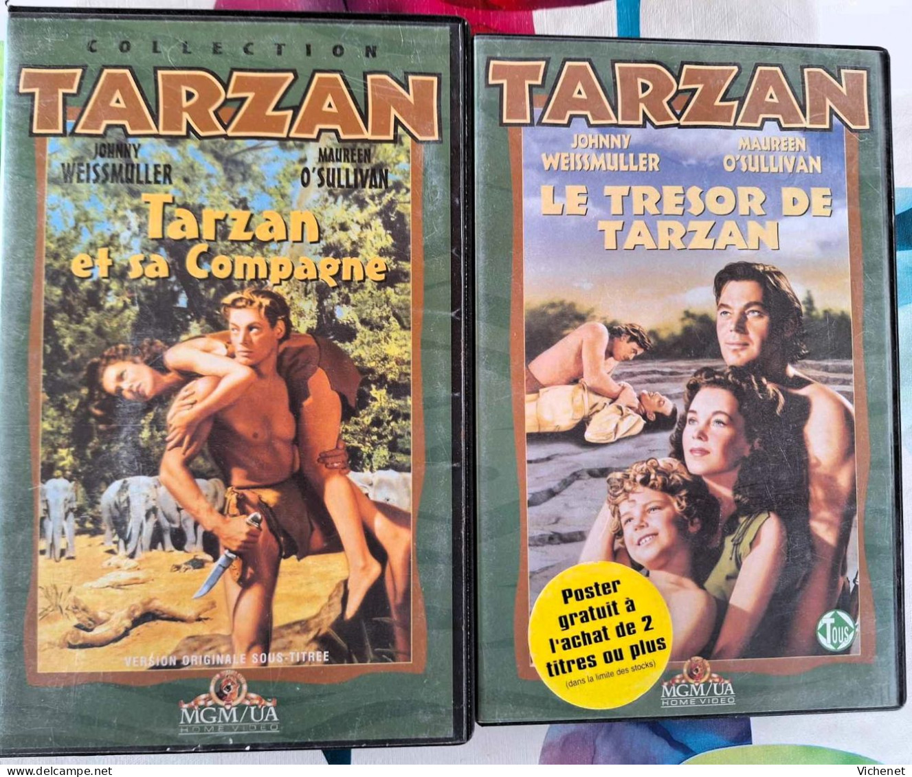 Tarzan Et Sa Compagne + Le Trésor De Tarzan  - Johnny Weissmuller - MGM  (2 VHS) - Action, Adventure