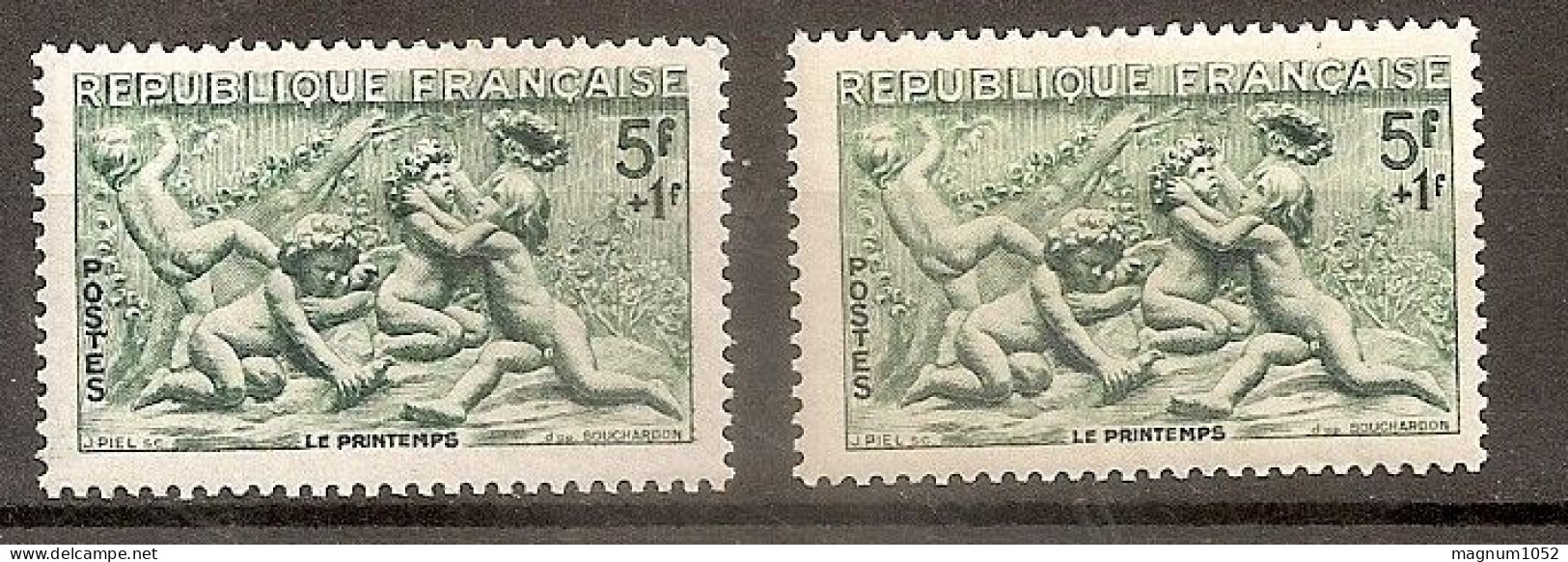 VARIETE N 859 ** -  1 TB BLEU VERT AU LIEU DE VERT    - TRES VISIBLE AU SCANN - RRR !!! - Unused Stamps