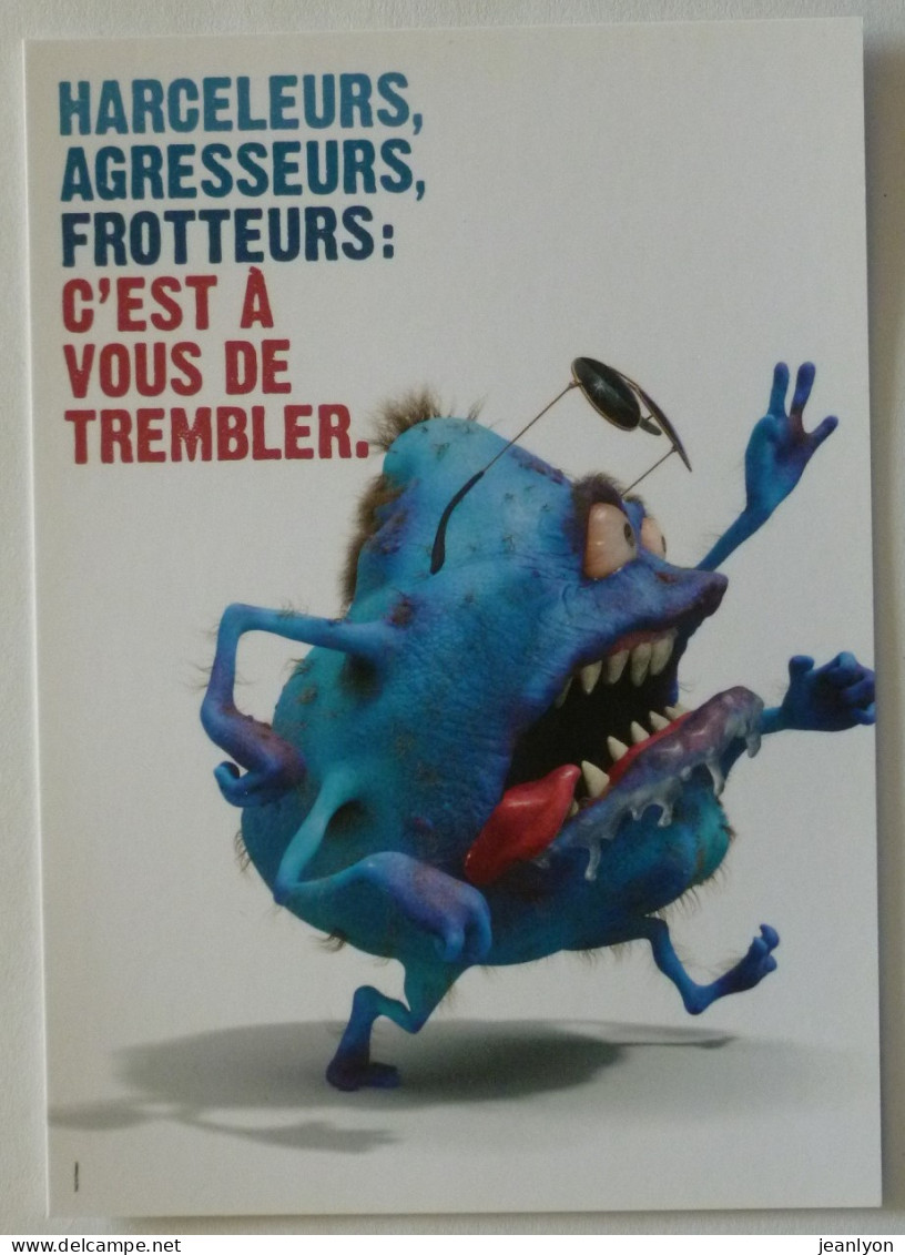 METRO TRAM BUS TOULOUSE - TISSEO - Monstre Bleu Avec Lunettes / Harceleurs ...Trembler - Carte Publicitaire - Métro
