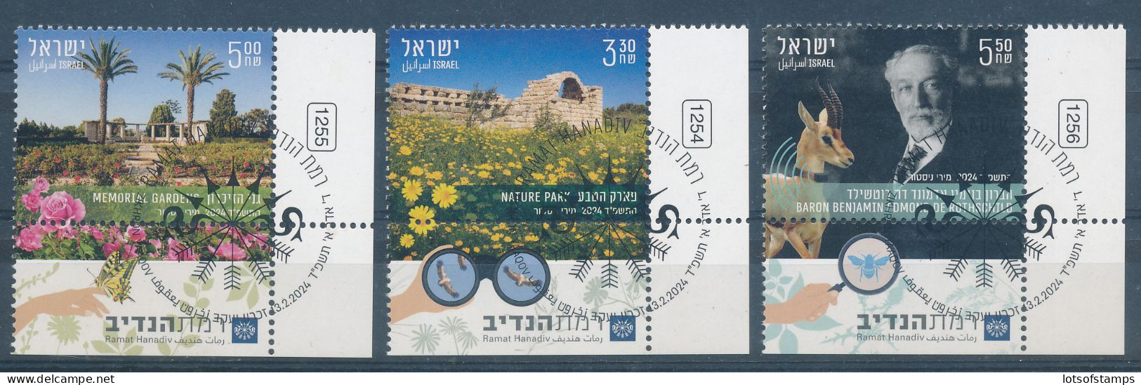 ISRAEL 2024 RAMAT HANADIV GARDENS STAMPS MNH WITH 1st DAY POST MARK - Nuovi