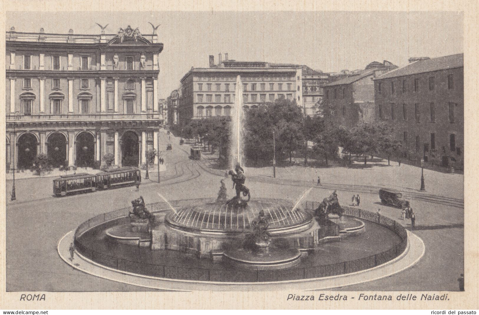 Cartolina Roma - Piazza Esedra - Fontana Delle Najadi - Places & Squares