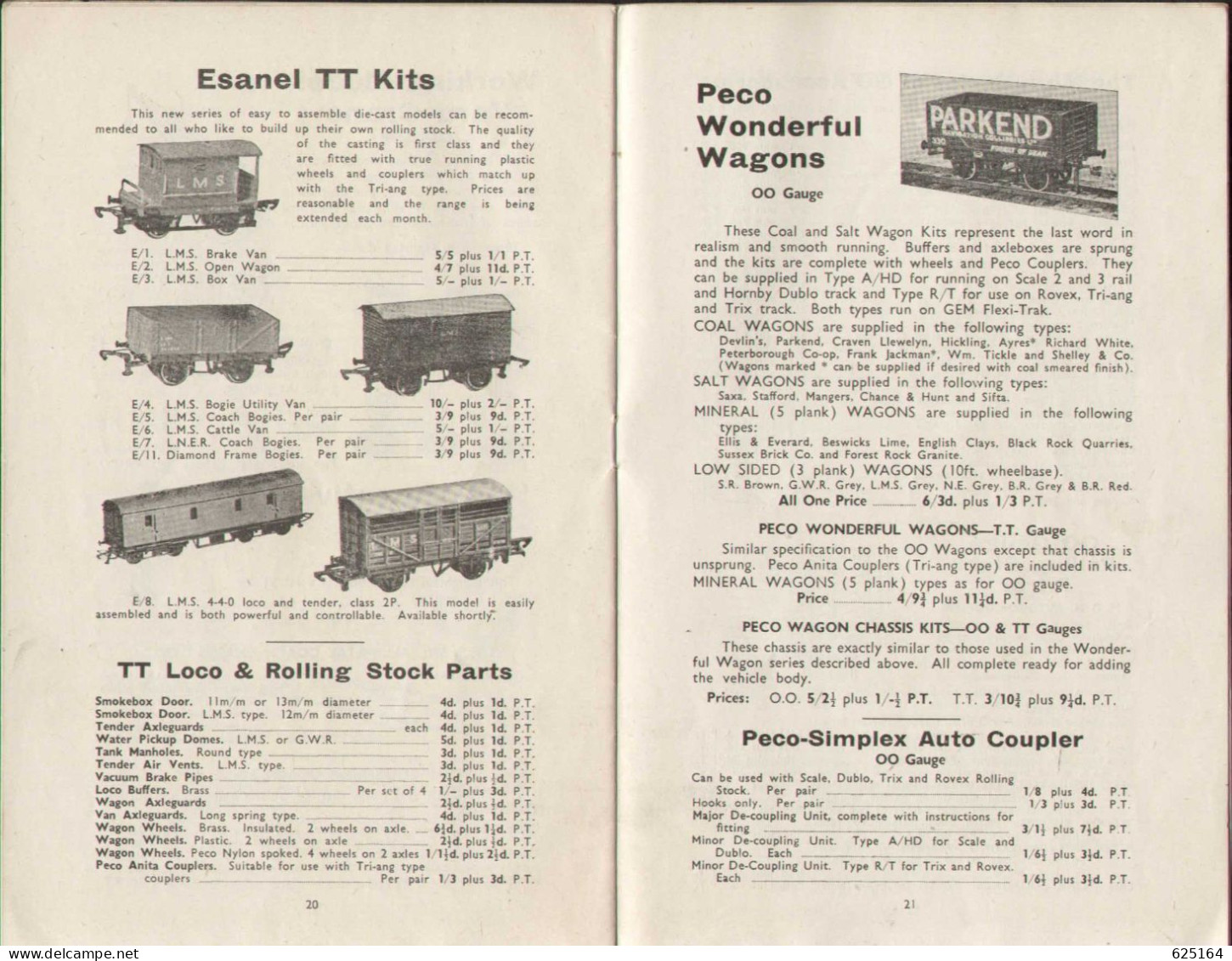 Catalogue GEM 1959 EditionScale Model Railways 00 & TT Gauges G.MELLOR - English