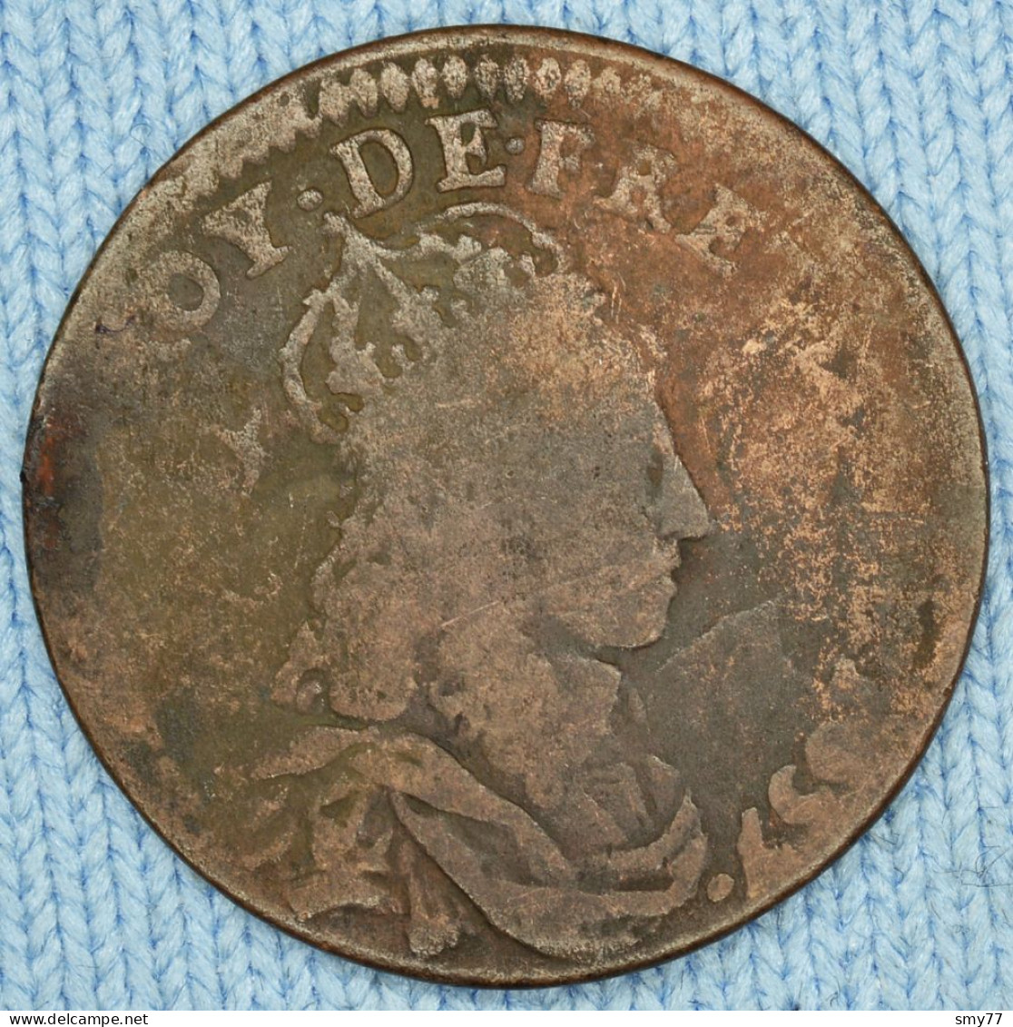 France • Liard 1657 E (Meung / Loire) •  Louis XIV •  Gad# 80 - Dy# 1588 • [24-182] - 1643-1715 Lodewijk XIV De Zonnekoning