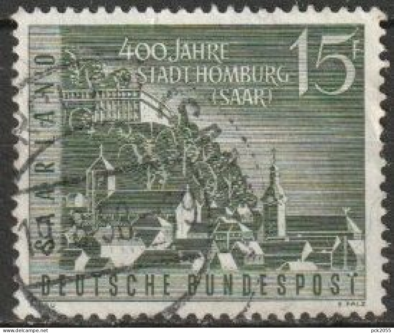 Saarland 1958 MiNr.436   O Gestempelt  400 Jahre Stadt Homburg ( A 1303 ) - Gebruikt