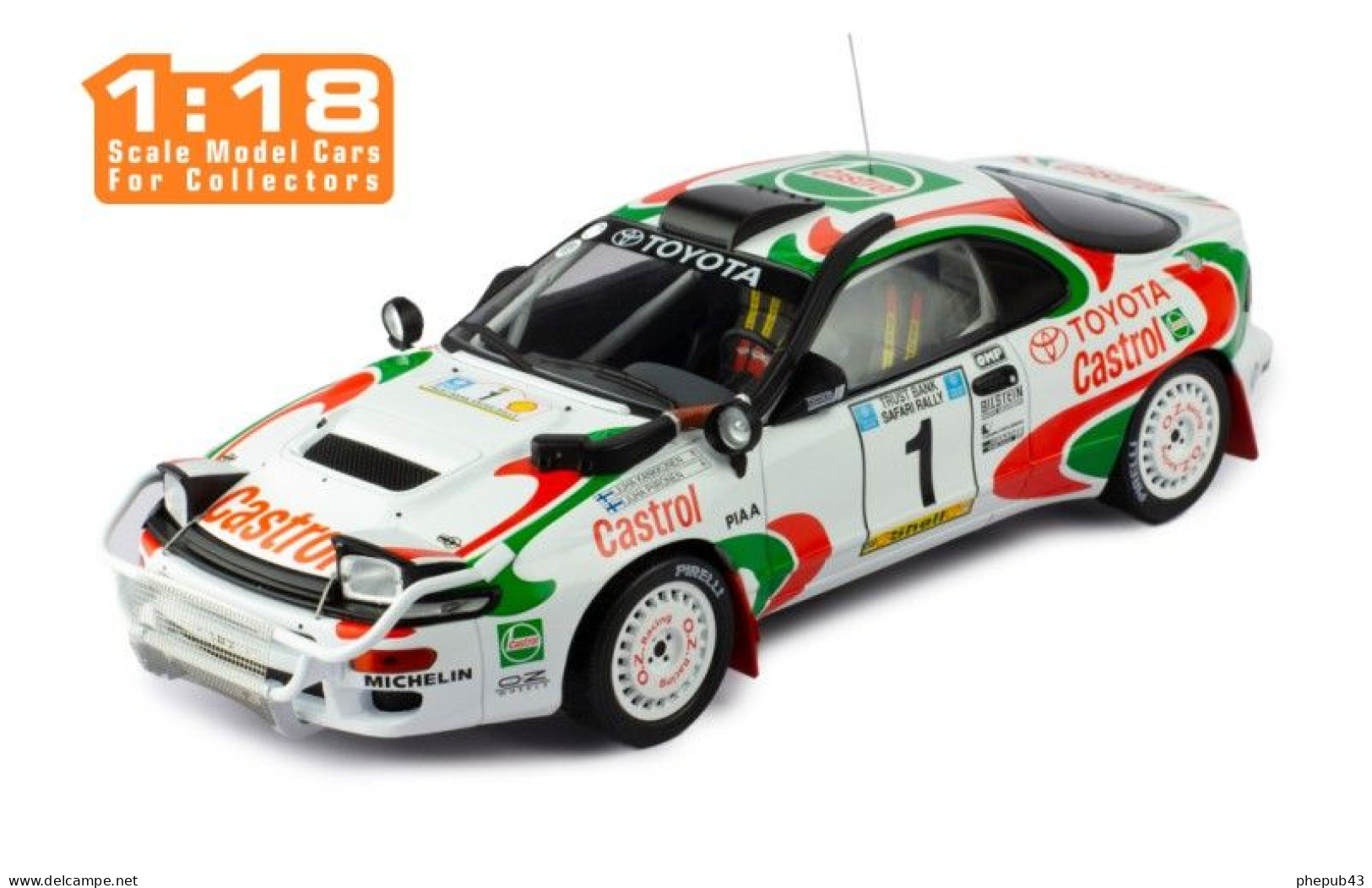 Toyota Celica Turbo 4WD (ST185) - Castrol - Safari Rally 1993 #1 - Juha Kankkunen/J. Piironen - Ixo (1:18) - Ixo