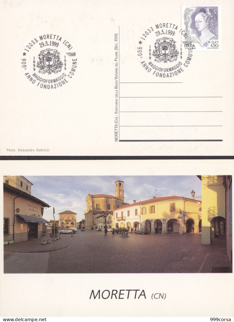 Stemmi,Moretta (11),annullo Speciale 29-5-1999, 900° Anniv. Fondazione,albero Di Gelso,su Cart. Illustrata (fronte-retr) - Covers
